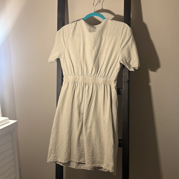 Tan button wrap dress - Picture 2 of 3